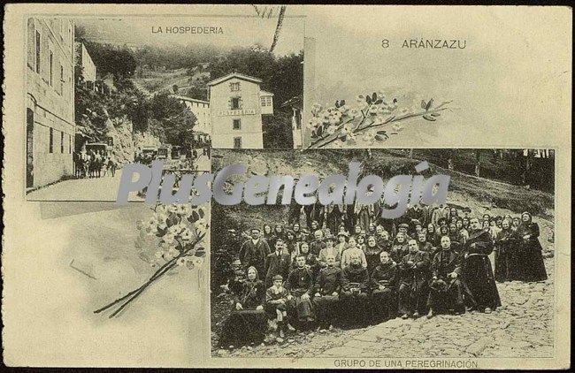 La hospederia y grupo de una peregrinación, aránzazu (guipuzcoa)