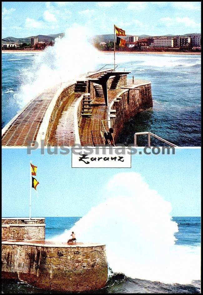 Mar gruesa en el puerto de zarauz (guipúzcoa)