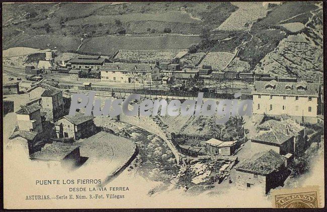 Vista desde la vía ferrea. puente los fierros, (asturias)