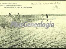 Cazadores en el lago de la albufera de valencia