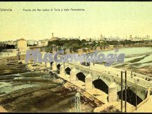 Puente del mar sobre el turia y vista panorámica de valencia