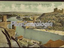 Puente de alcántara y el castillo de san serbando de toledo