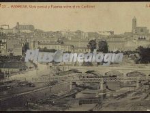 Vista parcial y Puentes sobre el Río Cardener de Manresa (Barcelona)