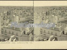 Vista del puerto y ciudad de cádiz