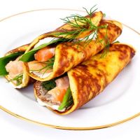 Crepes de salmón y queso