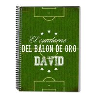 Cuaderno Balón de Oro personalizado con nombre