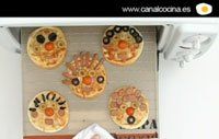 Receta: caras de pizza