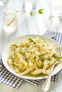Arroz con pollo y judias verdes